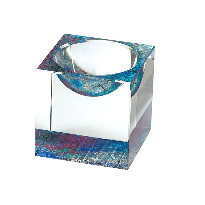 Crystal cube（Round hole）（Lapis lazuli）