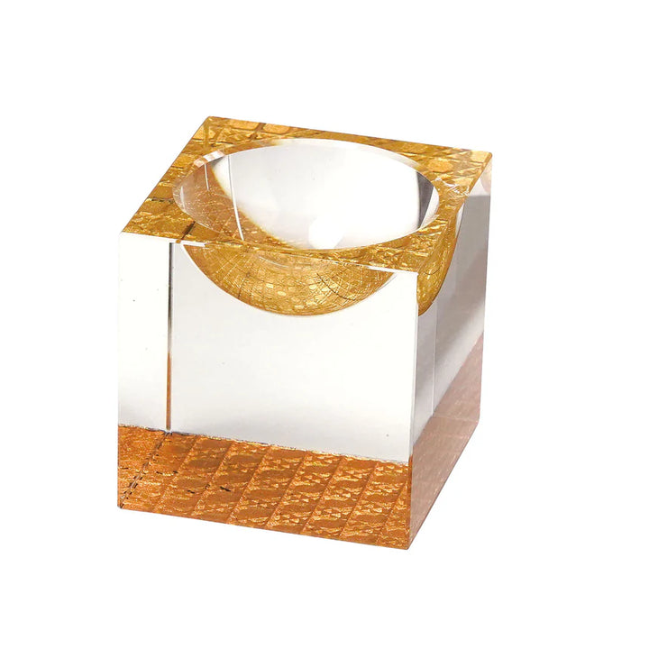 Crystal cube（Round hole）（Gold）