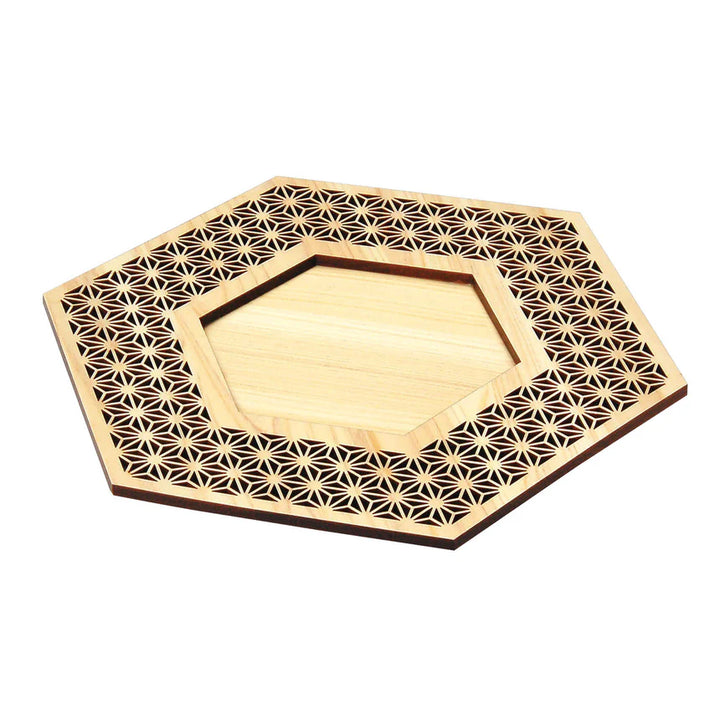Cypress plate,hexagon（Hemp leaf）