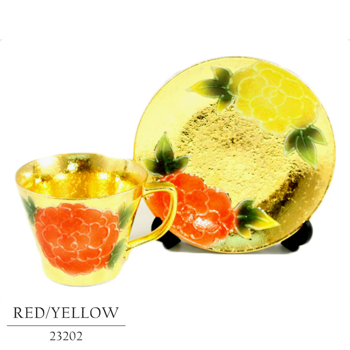 Cup and Saucer,Japan Ceramic,Arita Ware,Japanese Traditional Crafts（RED&YELLOW）