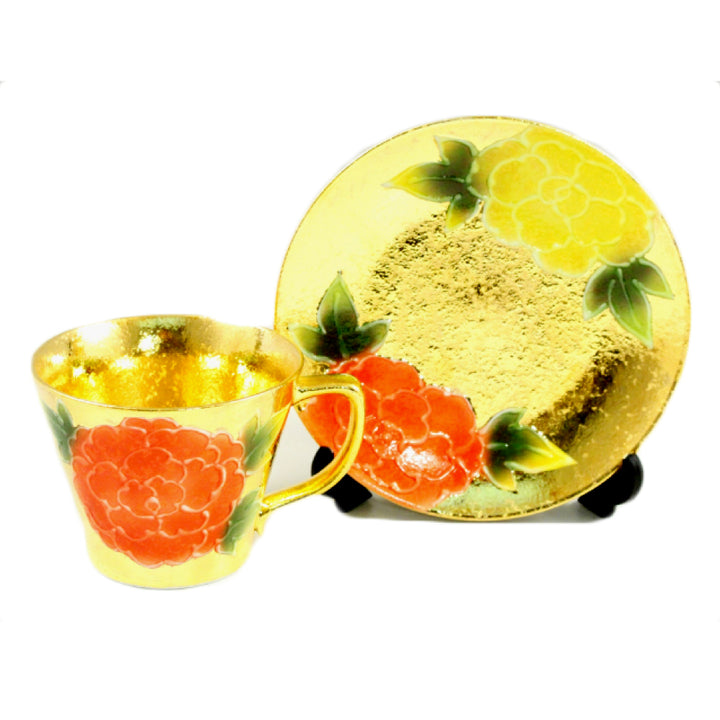 Cup and Saucer,Japan Ceramic,Arita Ware,Japanese Traditional Crafts（RED&YELLOW）