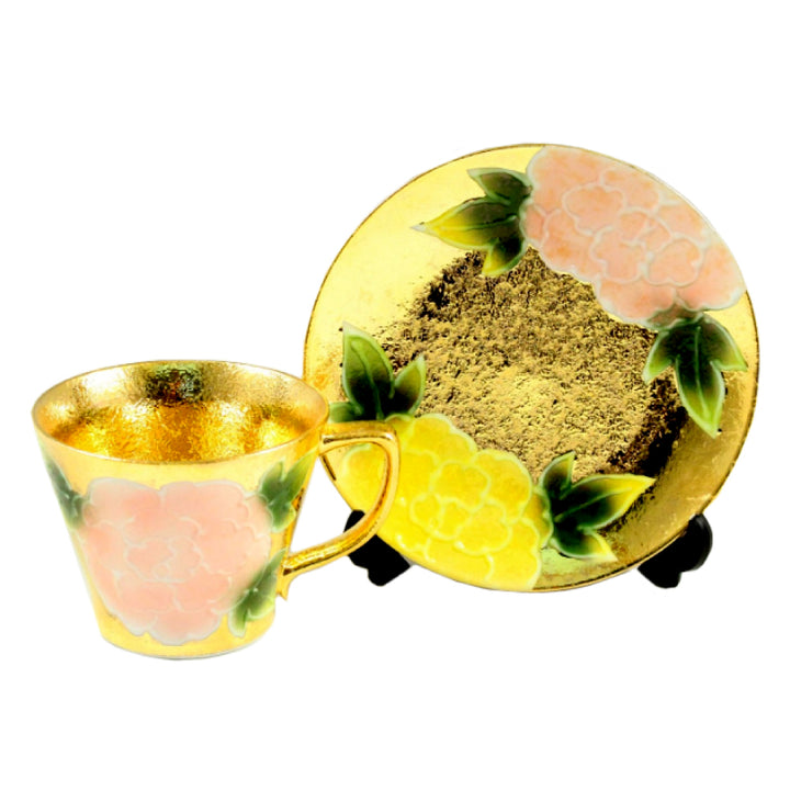 Cup and Saucer,Japan Ceramic,Arita Ware,Japanese Traditional Crafts（PINK&YELLOW）