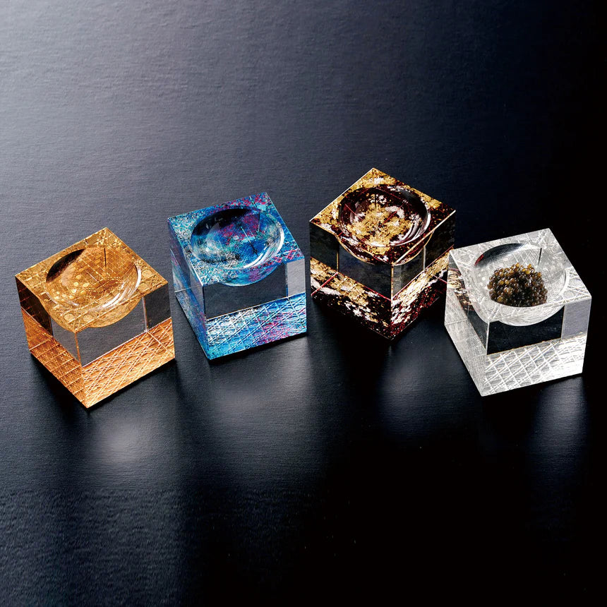 Crystal cube（Round hole）（Lapis lazuli）
