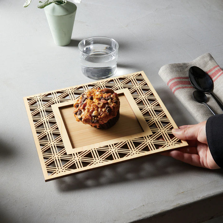 Cypress plate,regular tetragon（Sesame）