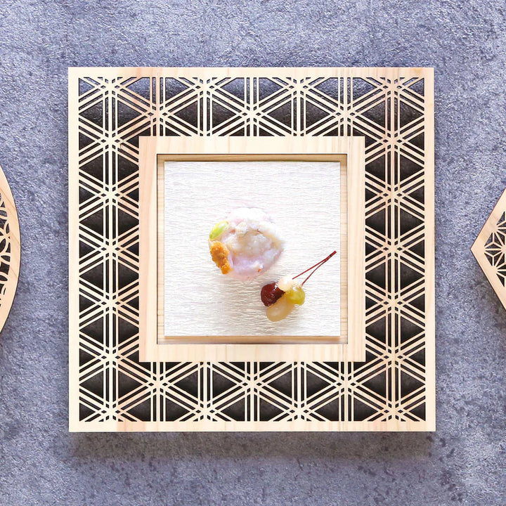 Cypress plate,regular tetragon（Sesame）