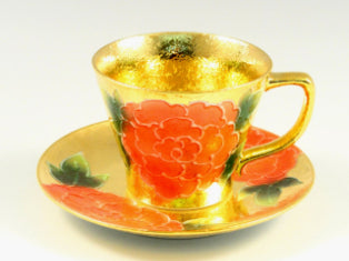 Cup and Saucer,Japan Ceramic,Arita Ware,Japanese Traditional Crafts（PINK&YELLOW）