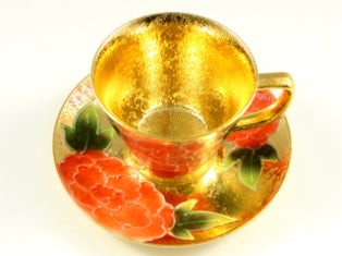 Cup and Saucer,Japan Ceramic,Arita Ware,Japanese Traditional Crafts（PINK&YELLOW）