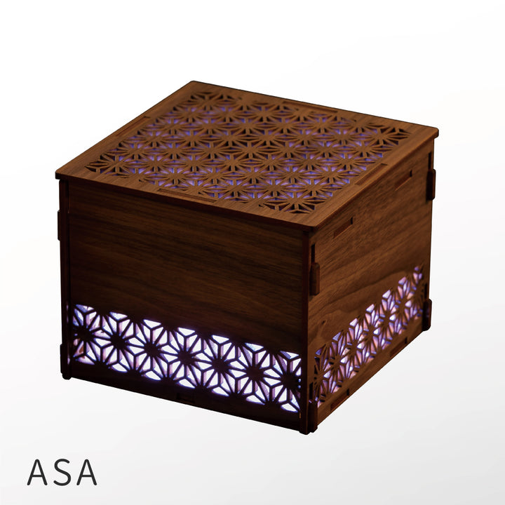 Air Purifier,Woodcraft cubic lantern,Design “ASA (hemp)”